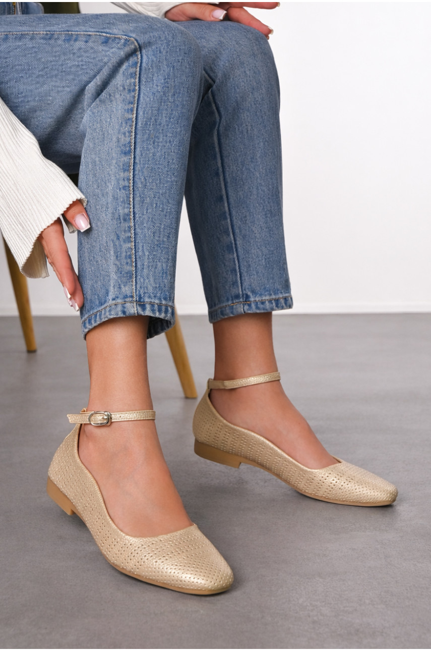 Балетки женские золотистого цвета 280-8 210226