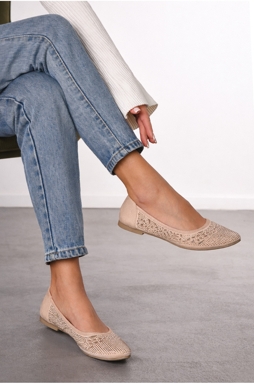 Балетки женские бежевого цвета 288-33 210231