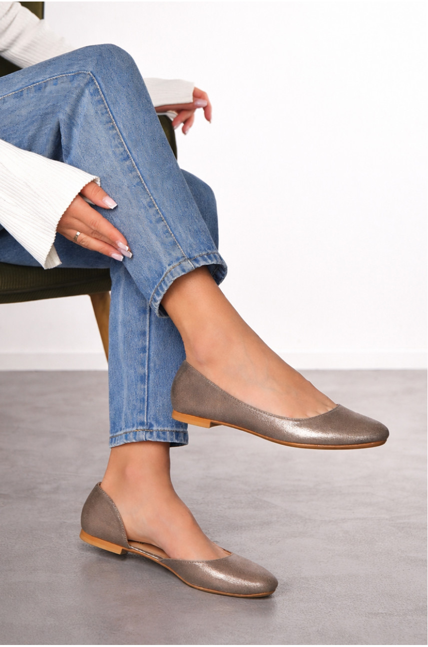 Балетки женские золотистого цвета 272-3 210237