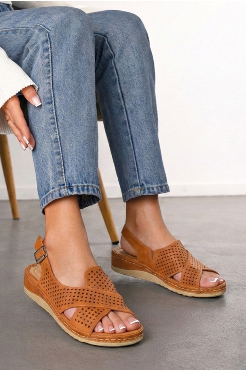 Босоножки женские терракотового цвета 208-10 210238