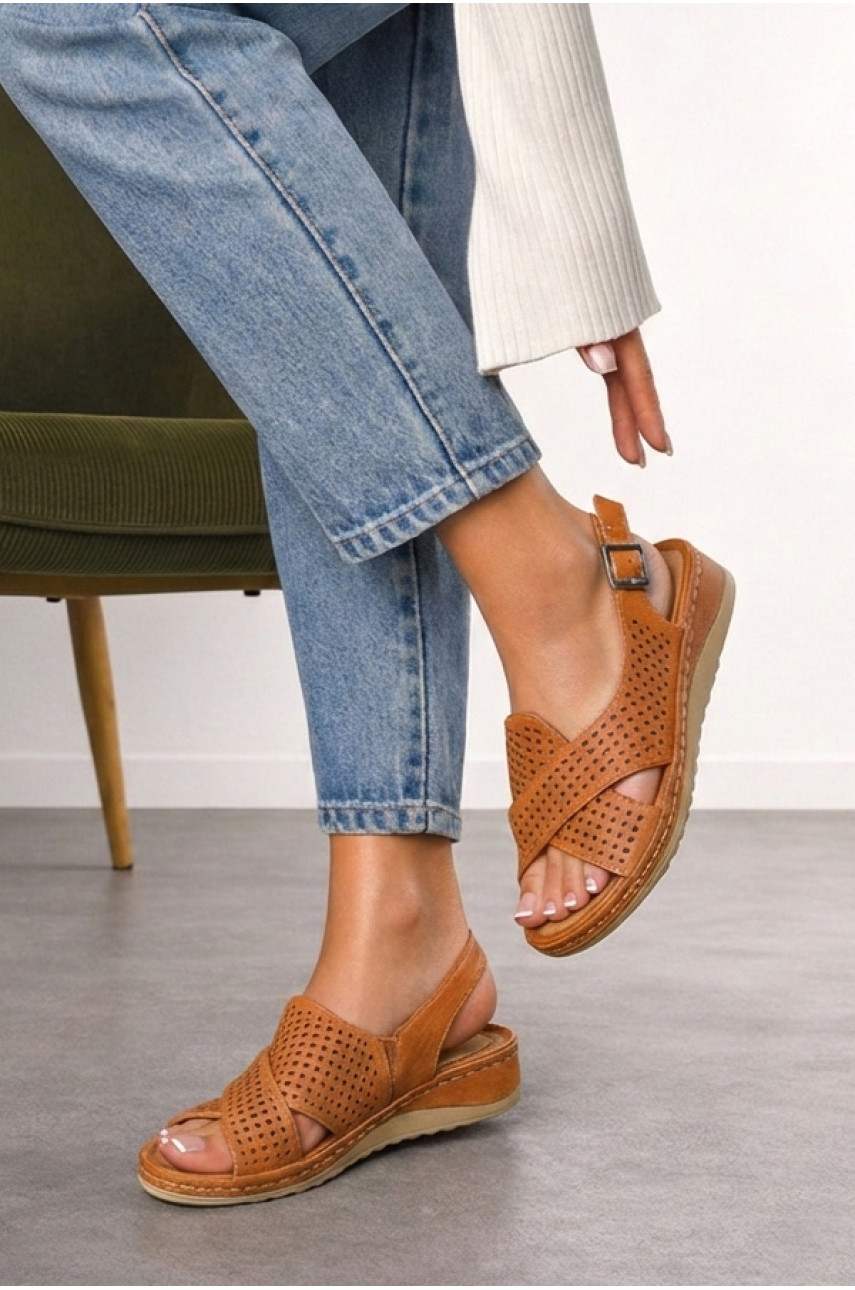Босоножки женские терракотового цвета 208-10 210238