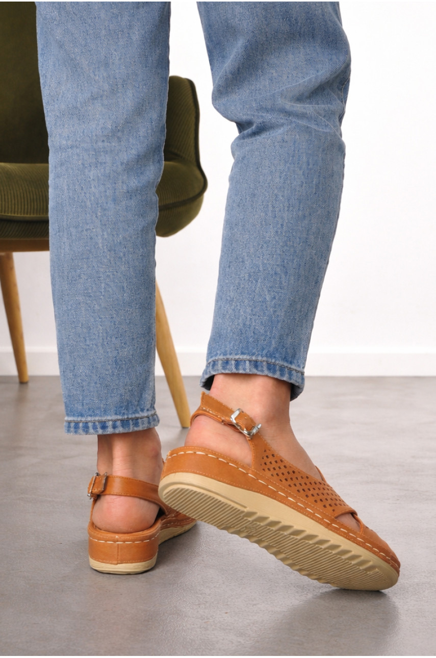 Босоножки женские терракотового цвета 208-10 210238