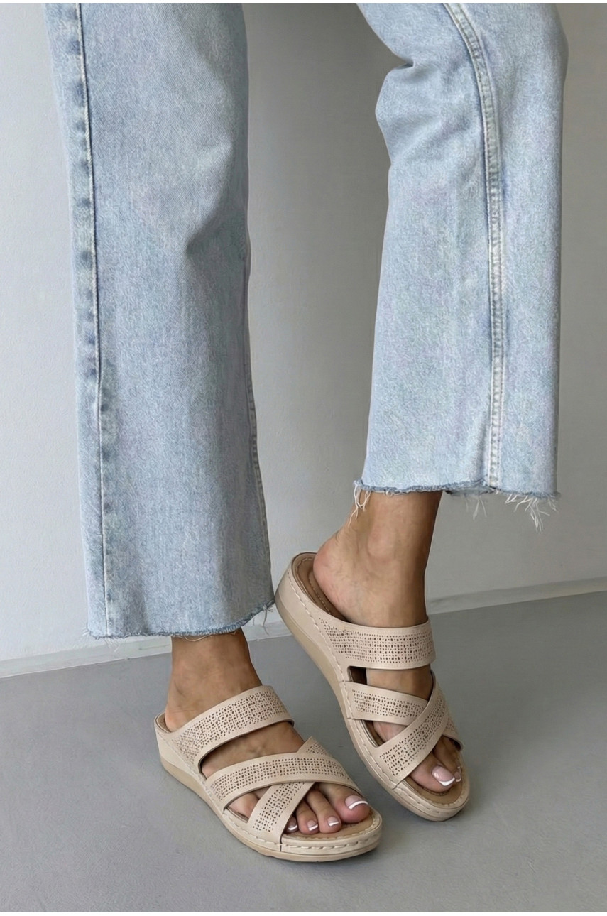 Босоножки женские бежевого цвета 208-11 210239