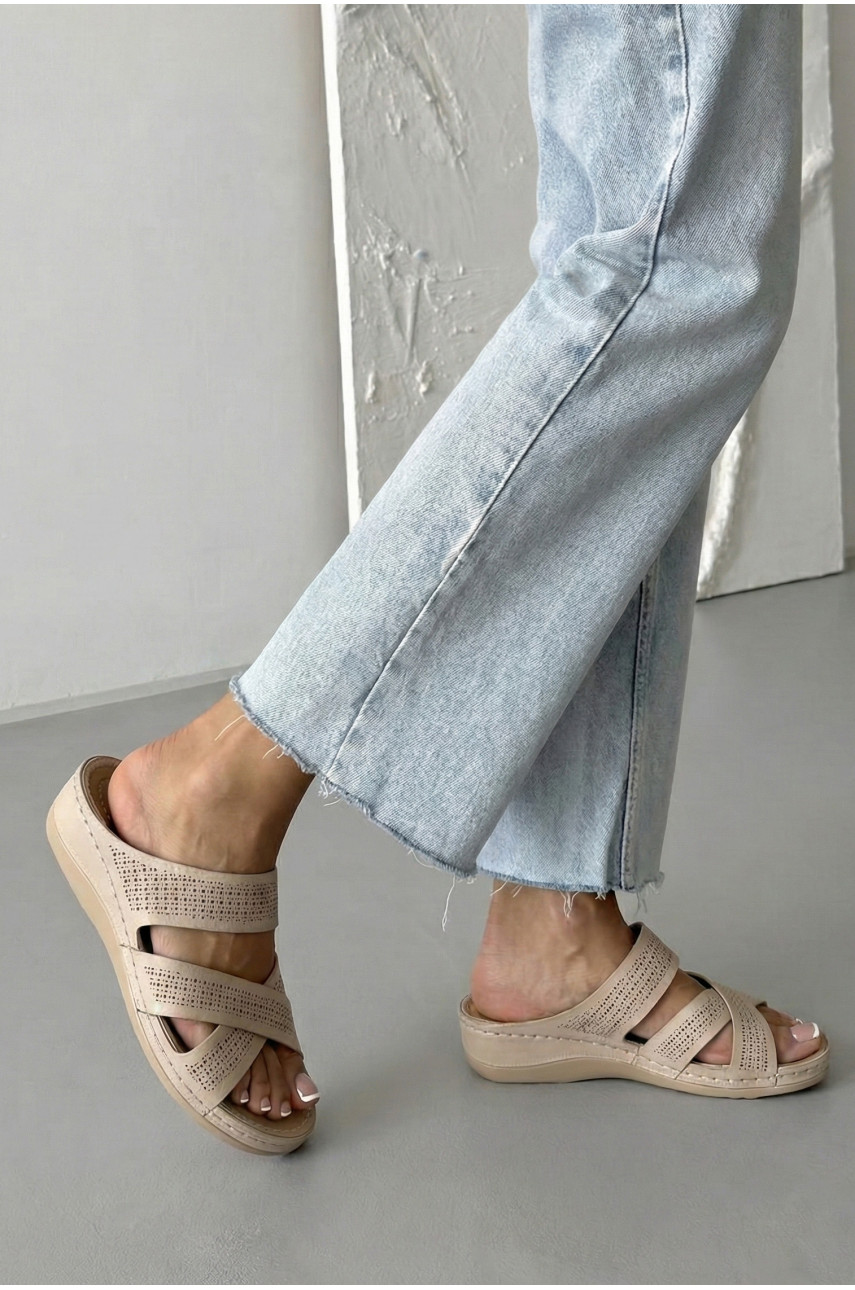 Босоножки женские бежевого цвета 208-11 210239