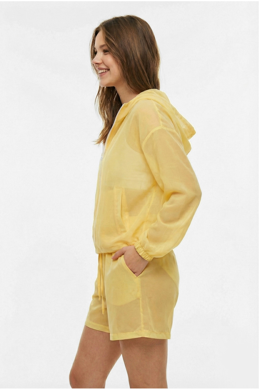 Спортивний костюм жіночий однотонний жовтого кольору 933 210240