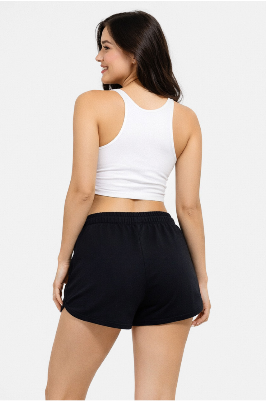 Шорты женские однотонные черного цвета 969 210243