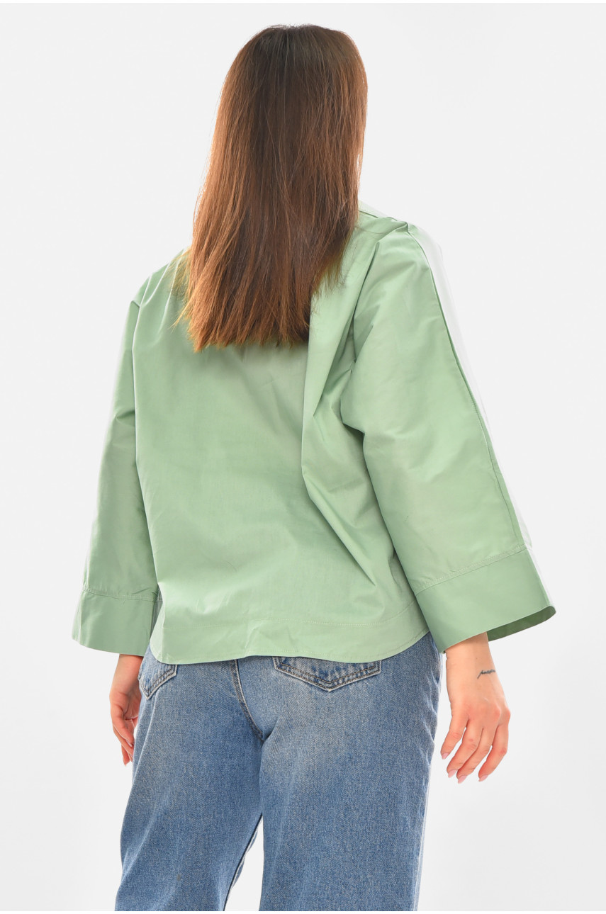 Рубашка женская однотонная мятного цвета 884 210246 Рубашка женская однотонная мятного цвета 884 210246