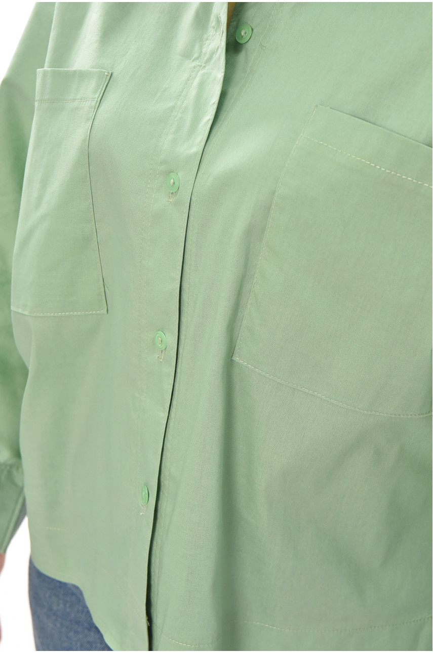 Рубашка женская однотонная мятного цвета 884 210246 Рубашка женская однотонная мятного цвета 884 210246