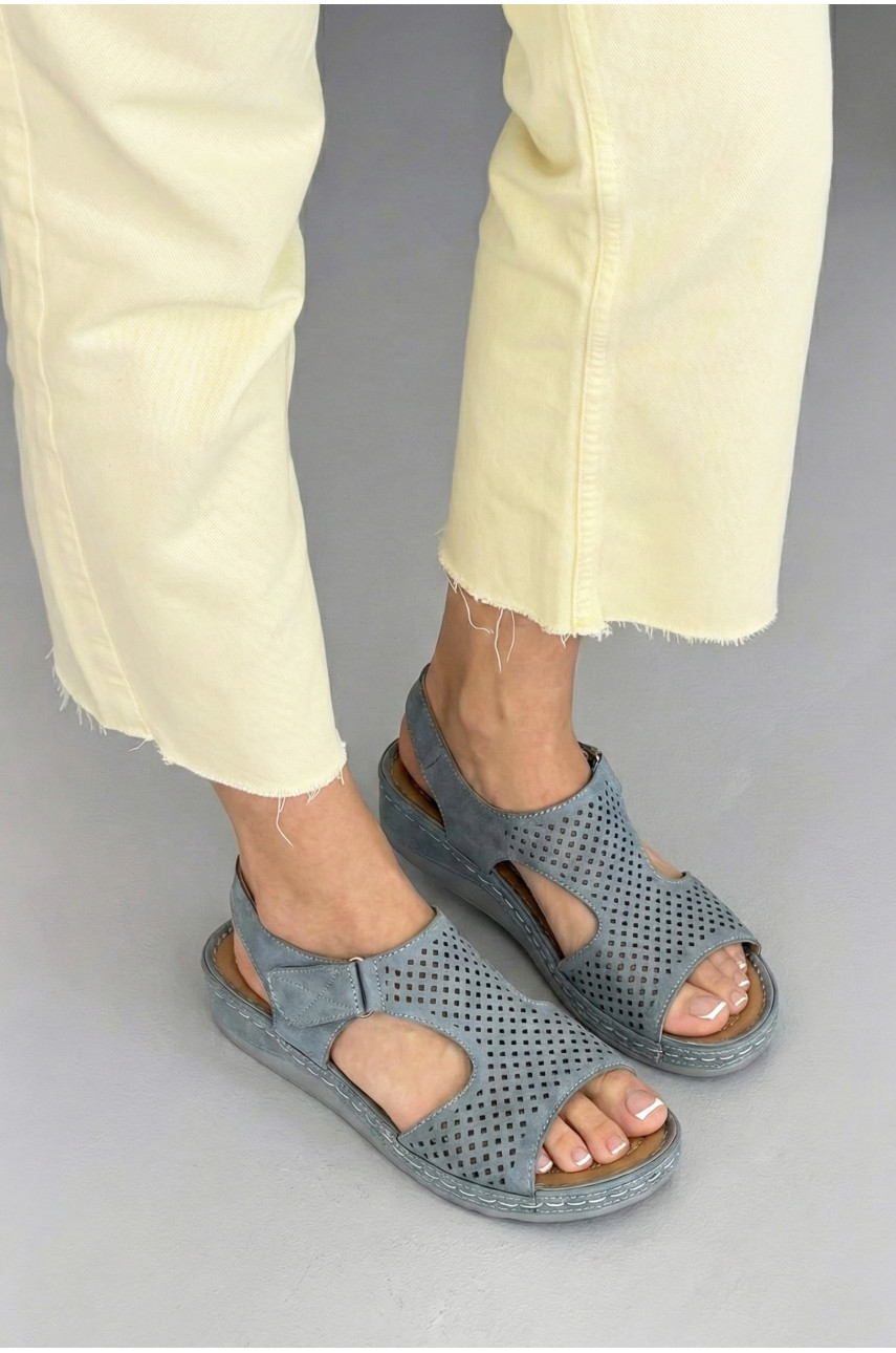 Босоножки женские светло-синего цвета 208-81 210251 Босоножки женские светло-синего цвета 208-81 210251