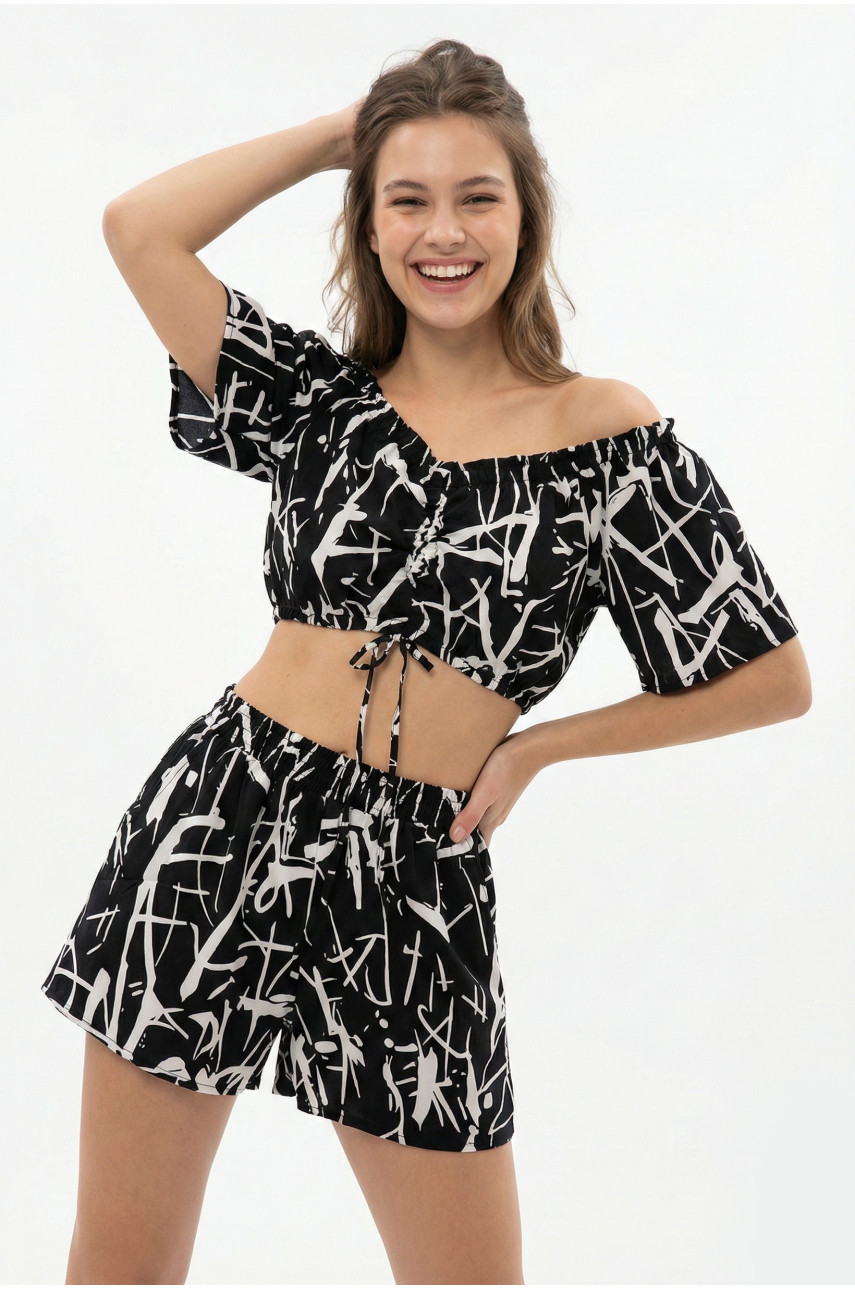 Костюм женский черно-белого цвета 1060 210254