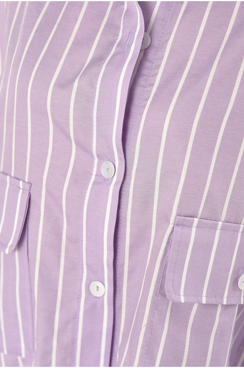 Рубашка женская полубатальная лавандового цвета с принтом 6023 210269 Рубашка женская полубатальная лавандового цвета с принтом 6023 210269
