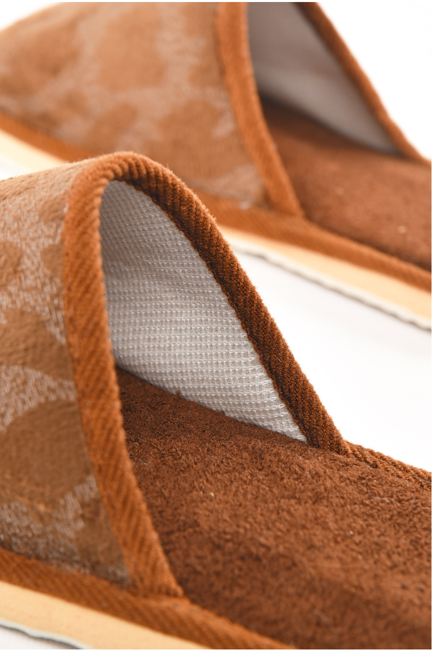 Тапочки комнатные мужские тёмно-коричневого цвета SP-009 210303