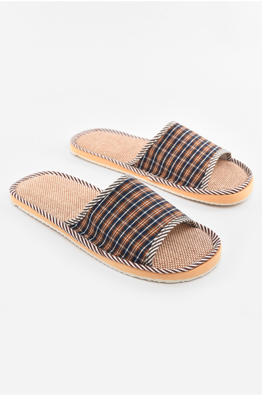 Тапочки комнатные мужские коричневого цвета 210306