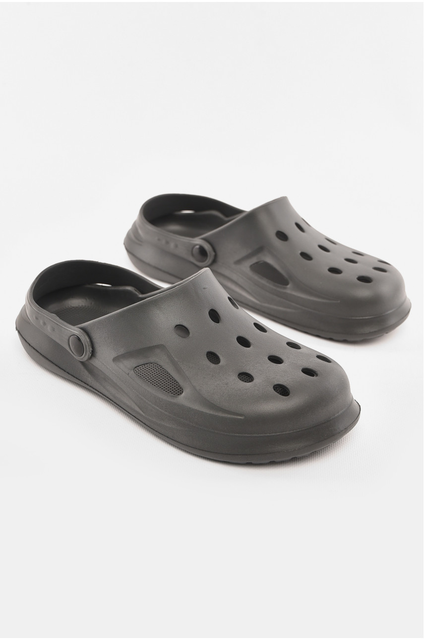 Кроксы мужские темно-серого цвета Уценка М-201 210310 Кроксы мужские темно-серого цвета Уценка М-201 210310