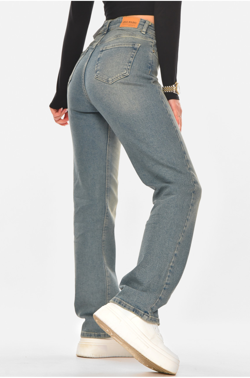 Джинси жіночі однотонні синього кольору 4709 210317 Джинси жіночі однотонні синього кольору 4709 210317