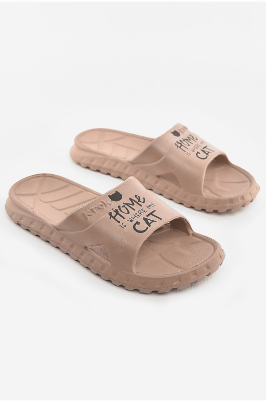 Шлепки пена женские бежевого цвета С-74 210321