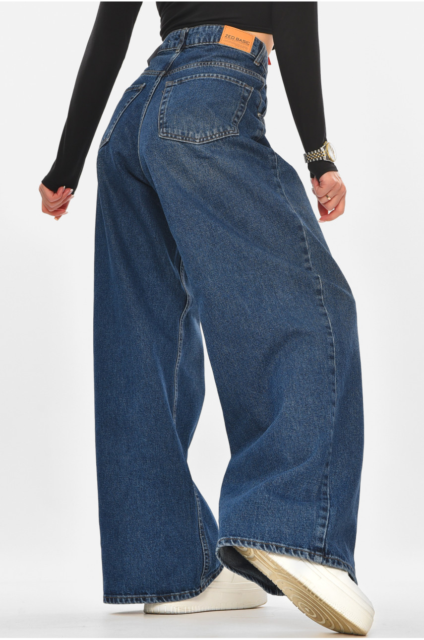 Джинси жіночі однотонні темно-синього кольору 4441 210322