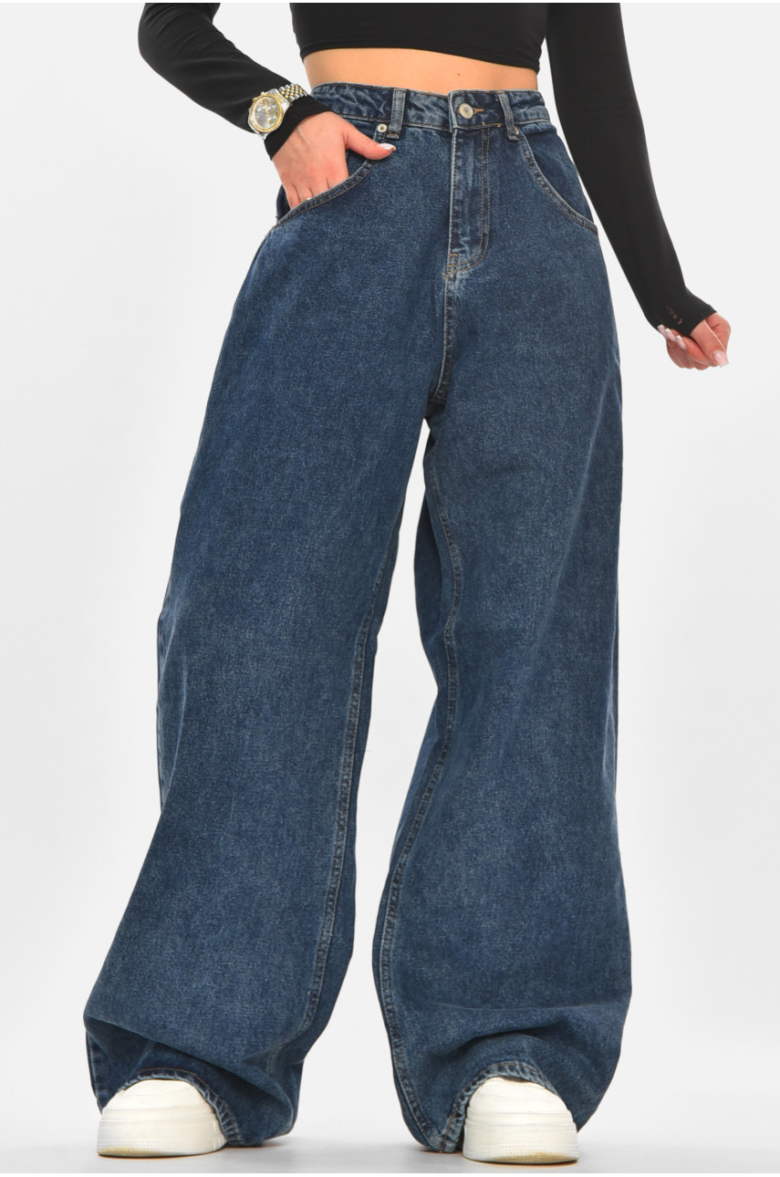 Джинси жіночі однотонні темно-синього кольору 4532 210323