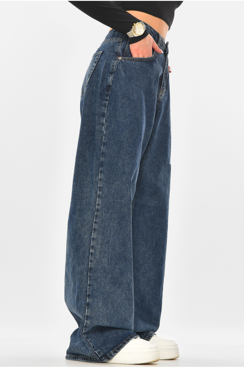 Джинси жіночі однотонні темно-синього кольору 4532 210323