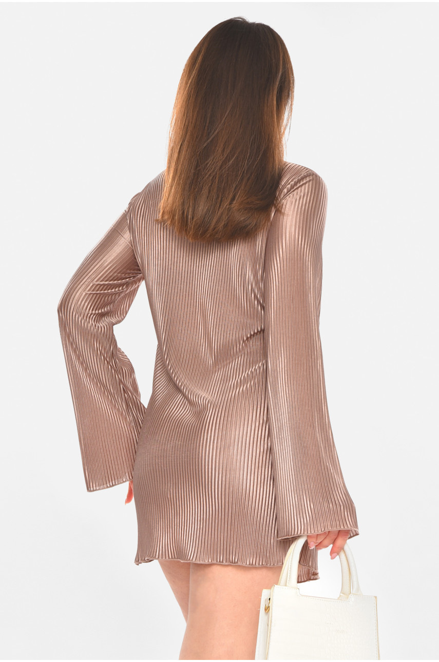 Платье женское однотонное цвета мокко 233 210328