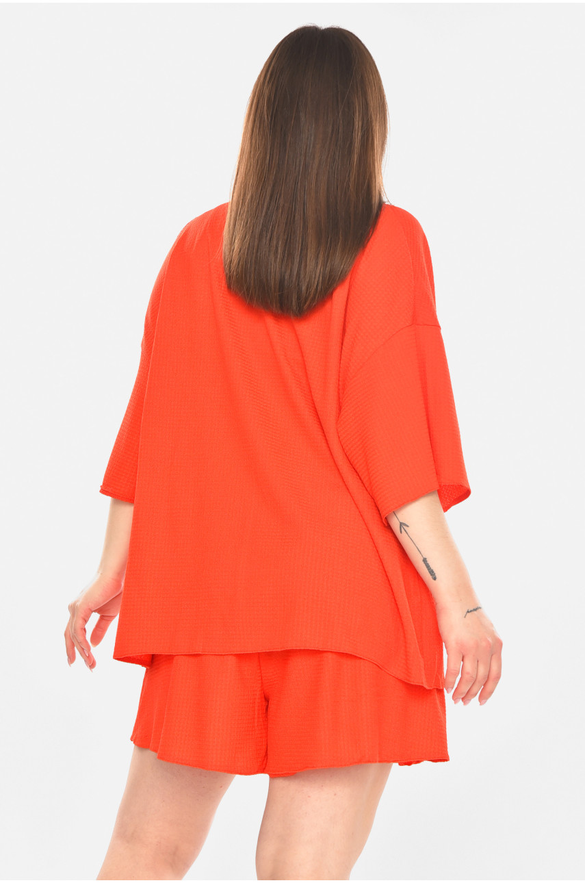 Костюм женский однотонный красного цвета 2412 210332