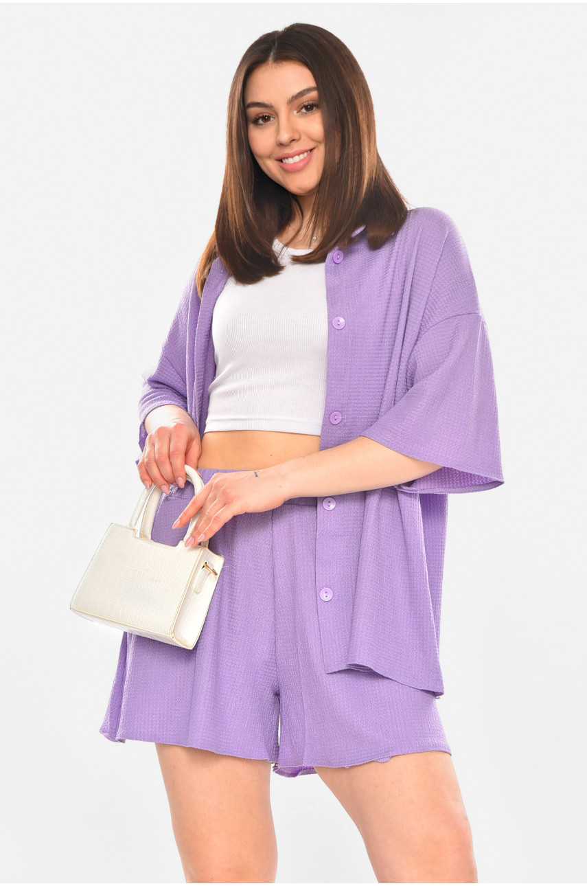 Костюм женский однотонный фиолетового цвета 2412 210336