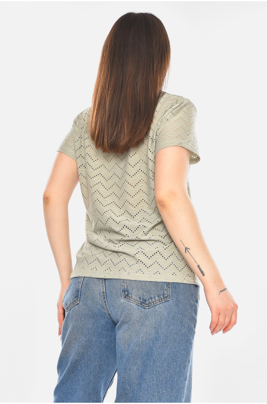 Футболка жіноча однотонна м'ятного кольору 2266 210349