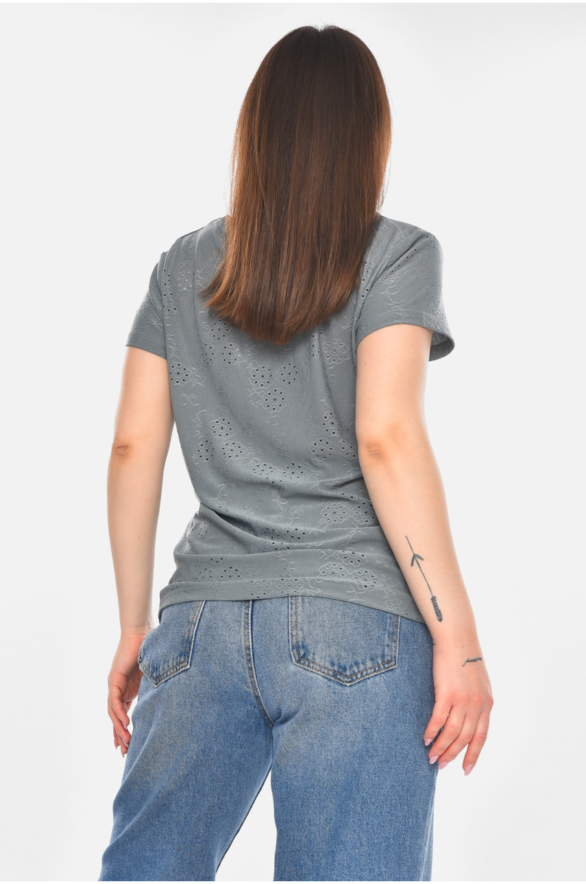 Футболка жіноча однотонна зеленого кольору 2268 210351