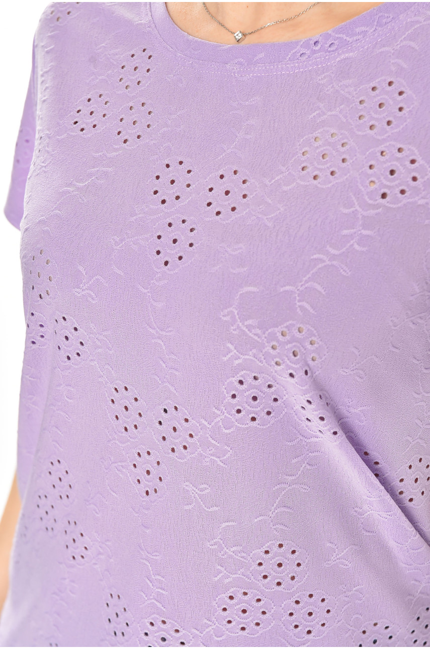 Футболка жіноча однотонна бузкового кольору 2268 210352