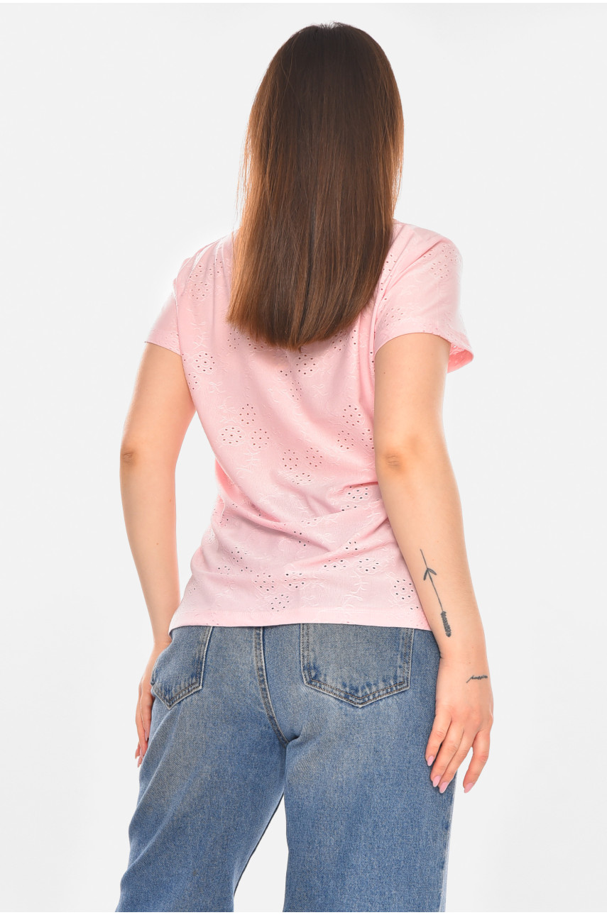 Футболка жіноча однотонна рожевого кольору 2268 210353