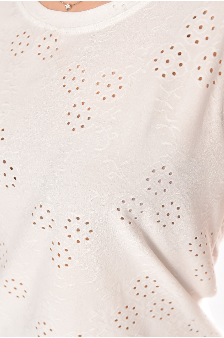 Футболка жіноча однотонна білого кольору 2268 210355