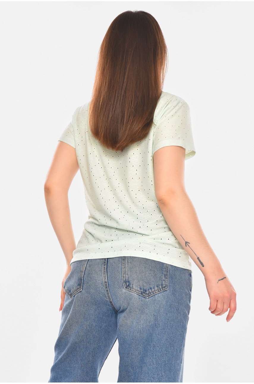 Футболка жіноча однотонна м'ятного кольору 2269 210361