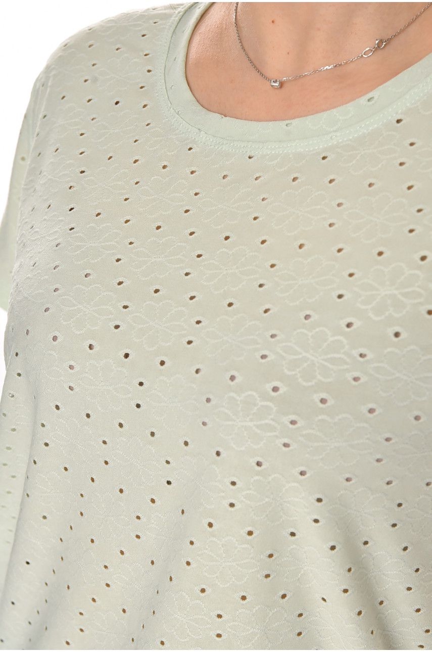 Футболка жіноча однотонна м'ятного кольору 2269 210361