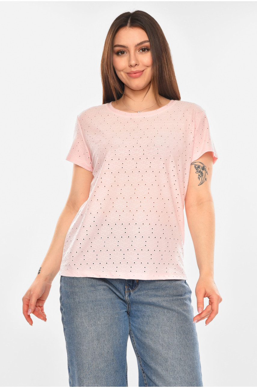 Футболка жіноча однотонна рожевого кольору 2269 210363