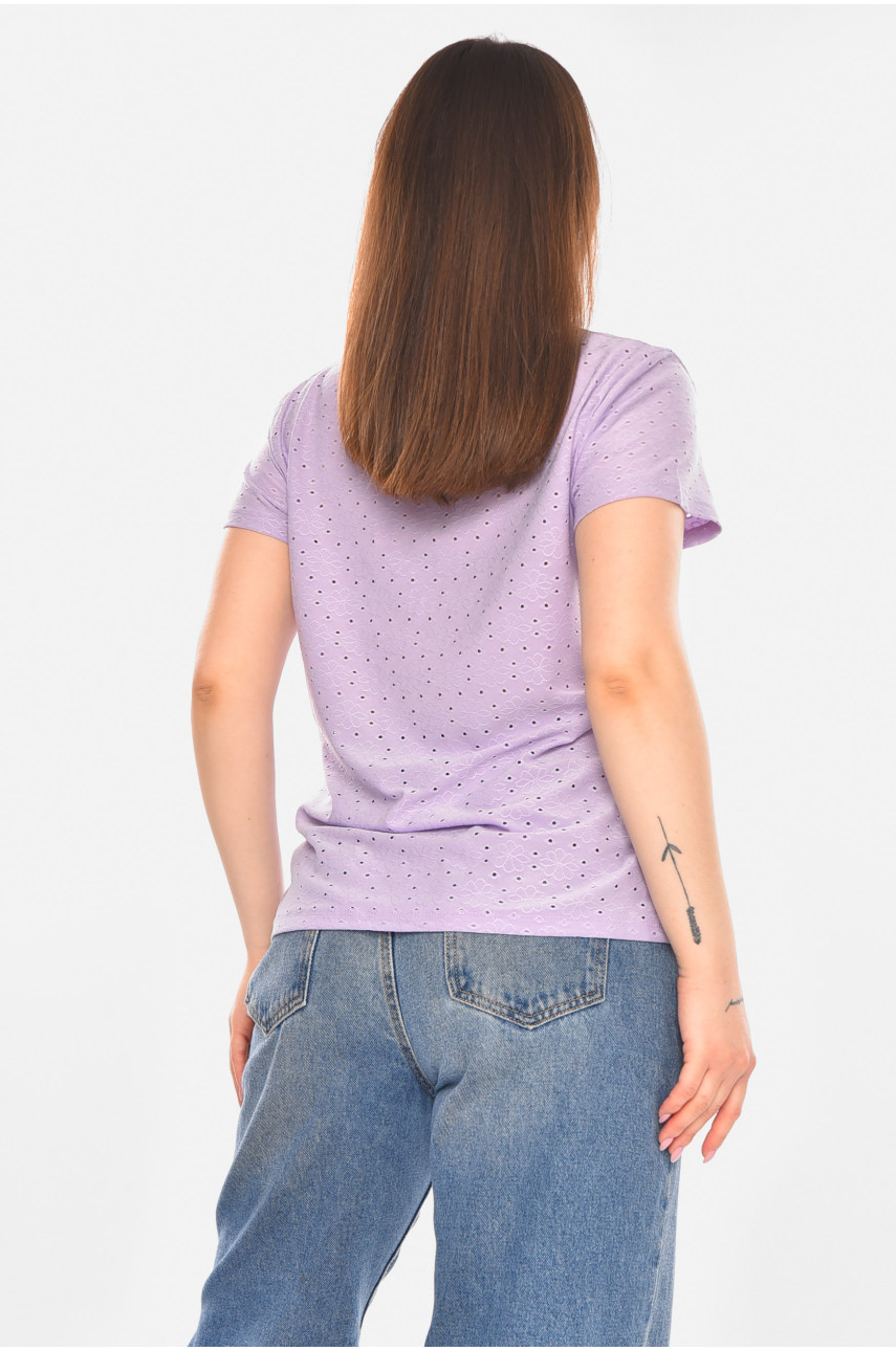 Футболка жіноча однотонна бузкового кольору 2269 210364