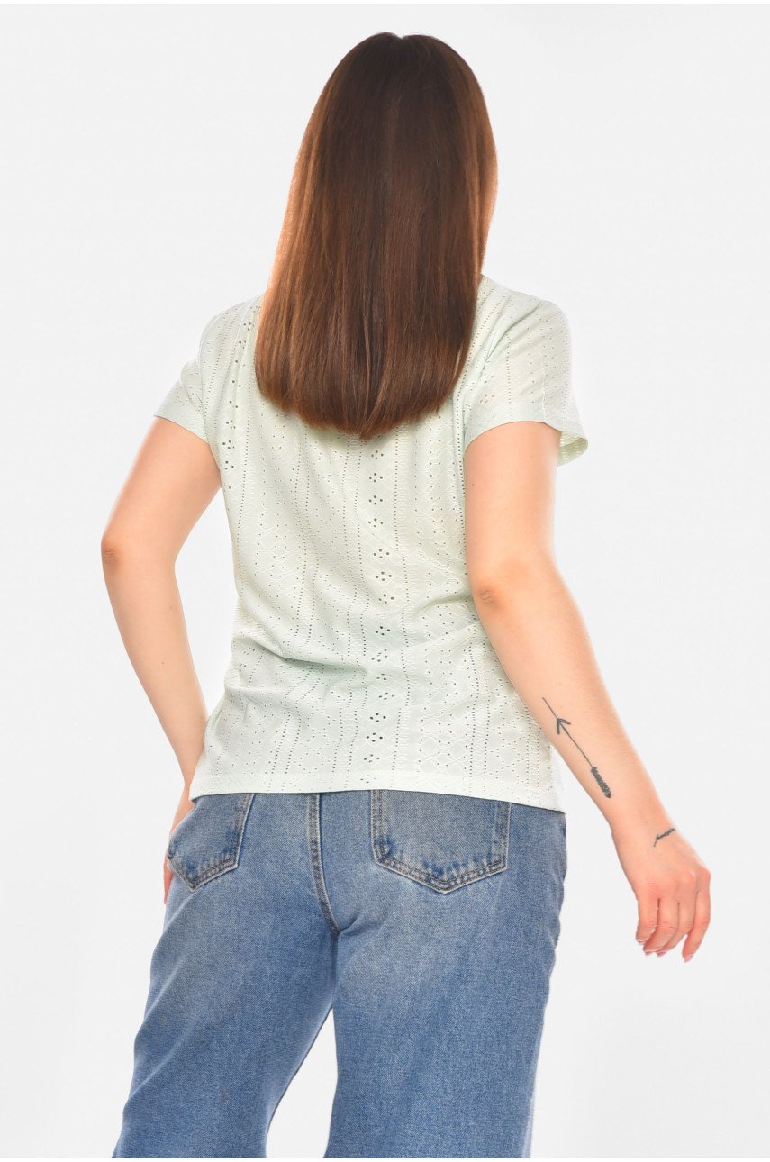 Футболка жіноча однотонна м'ятного кольору 2265 210366