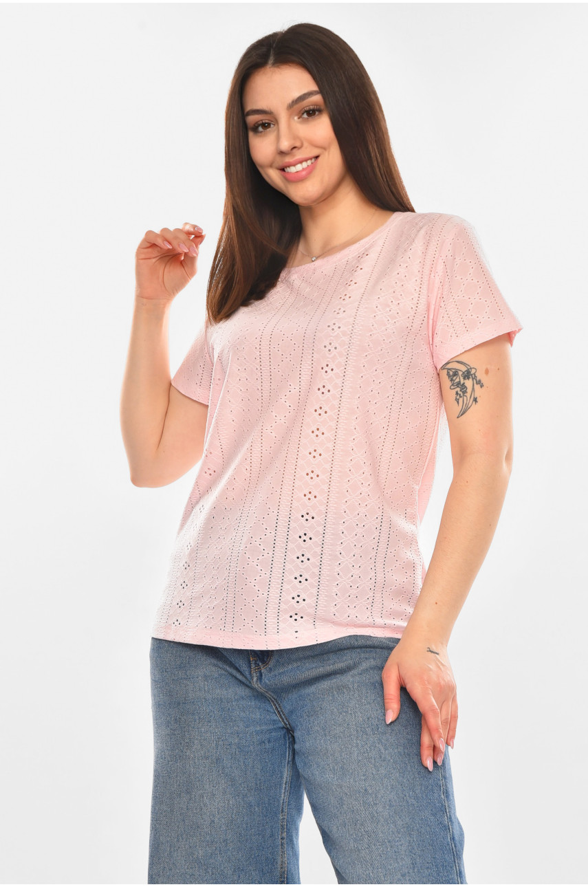Футболка жіноча однотонна рожевого кольору 2265 210369