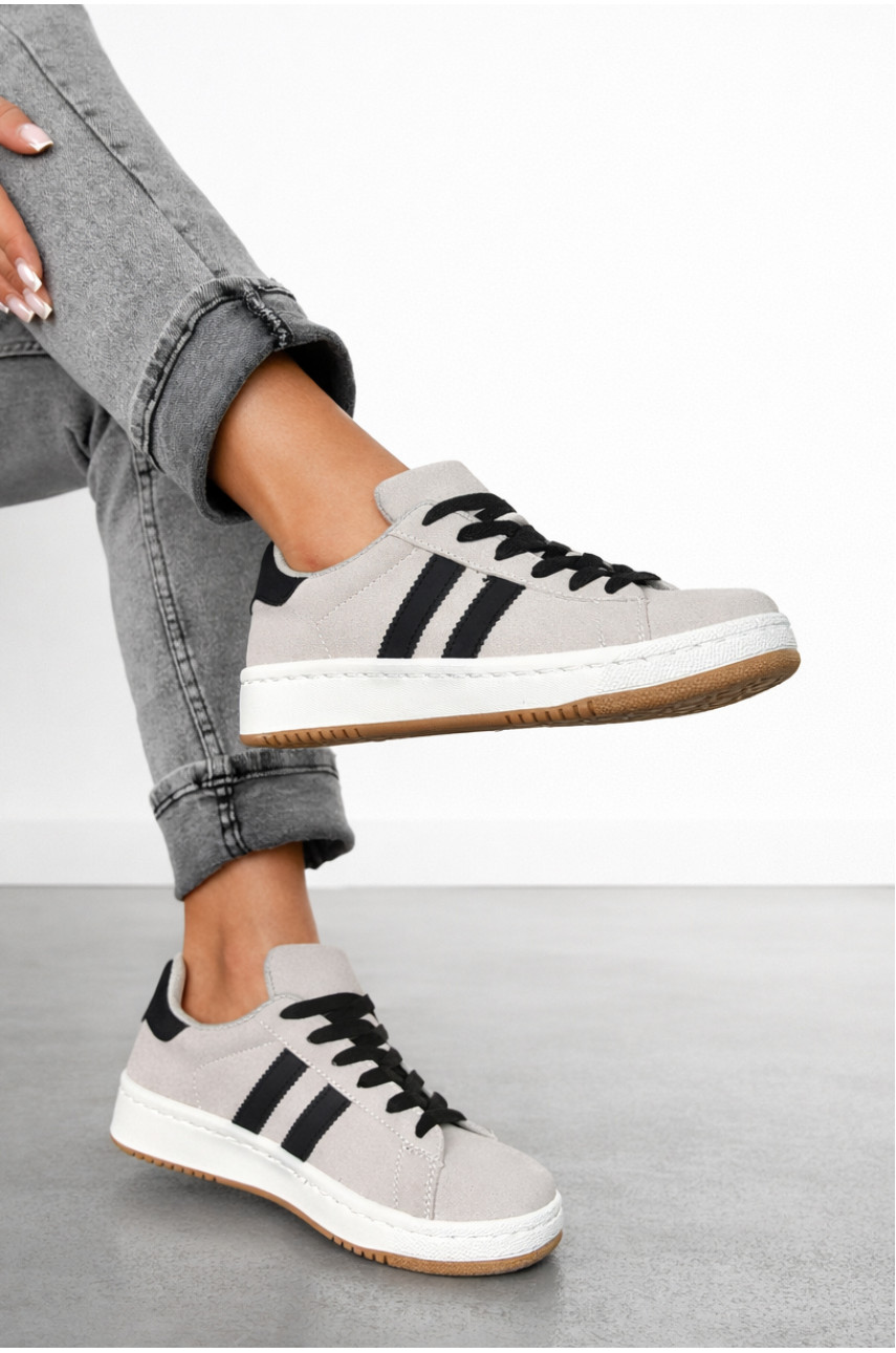 Кроссовки женские серо-черного цвета L1010-5 210374