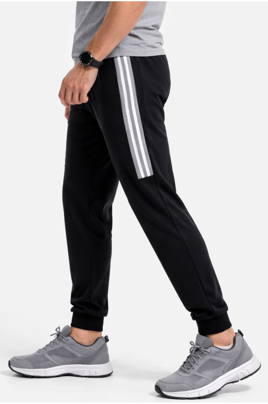 Спортивные штаны мужские на флисе черного цвета CS-402 210377