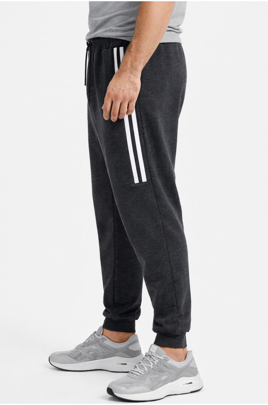 Спортивные штаны мужские на флисе тёмно-серого цвета CS-402 210378