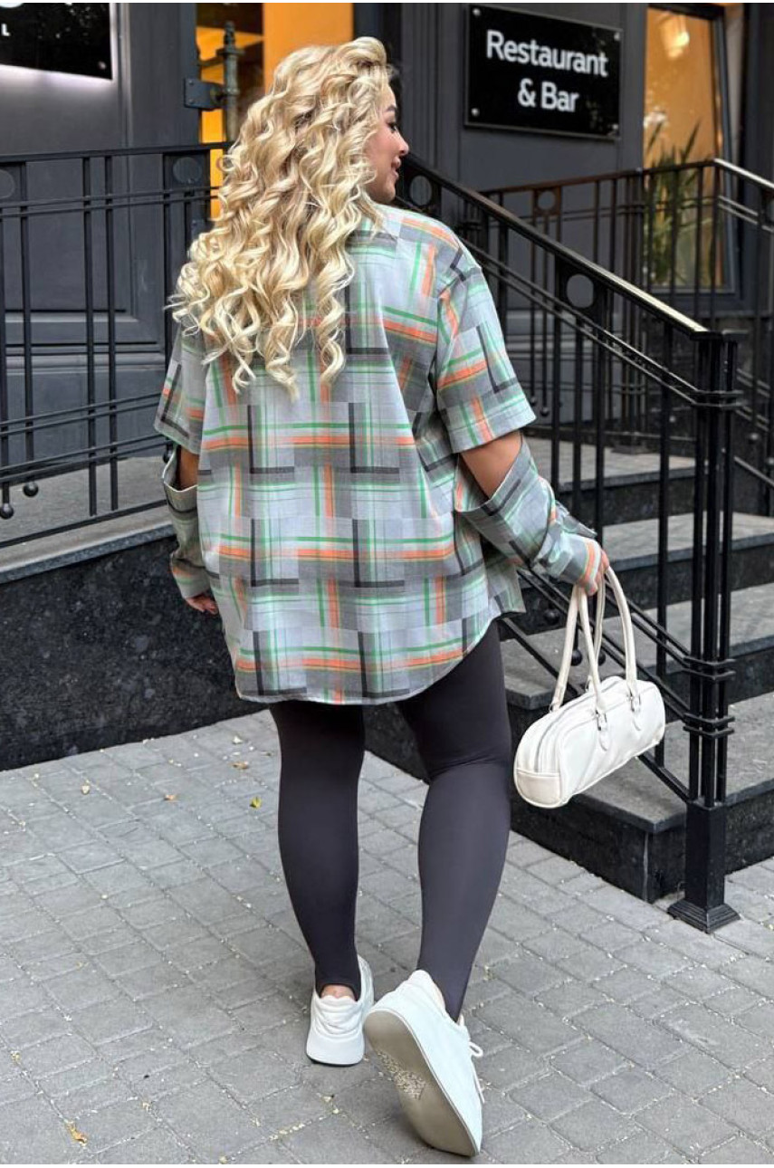 Рубашка женская байковая с принтом 1010 210382 Рубашка женская байковая с принтом 1010 210382