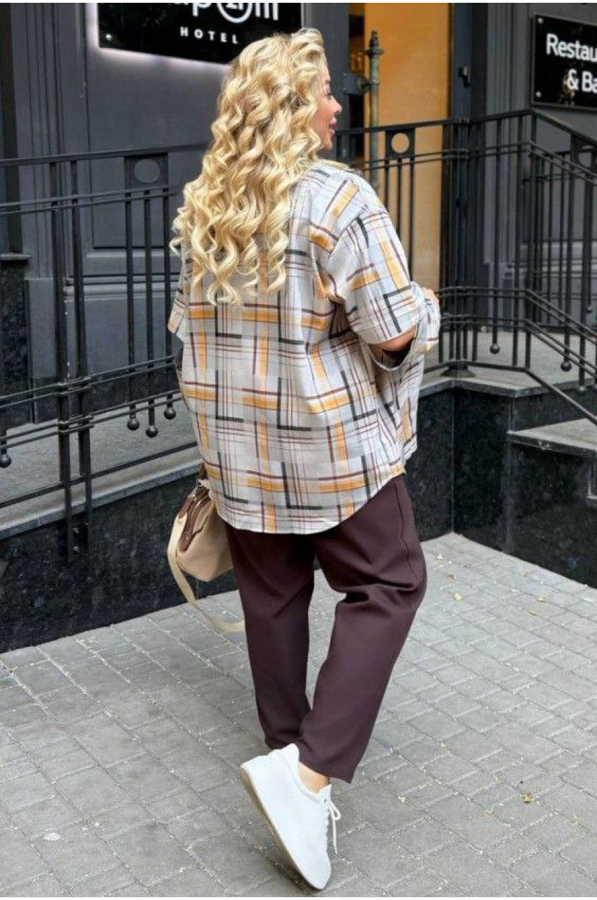 Рубашка женская байковая с принтом 1010 210383