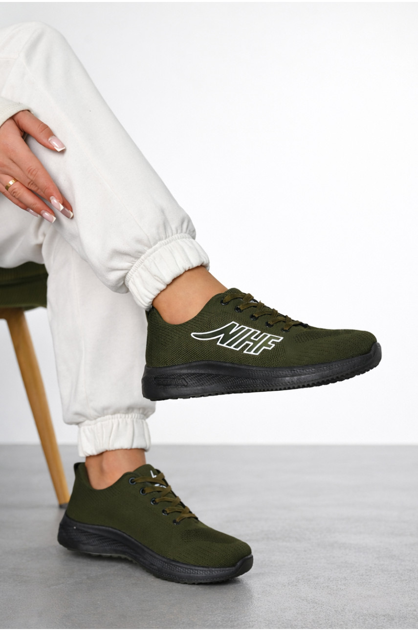 Кроссовки женские темно-зеленого цвета 99-3 210389