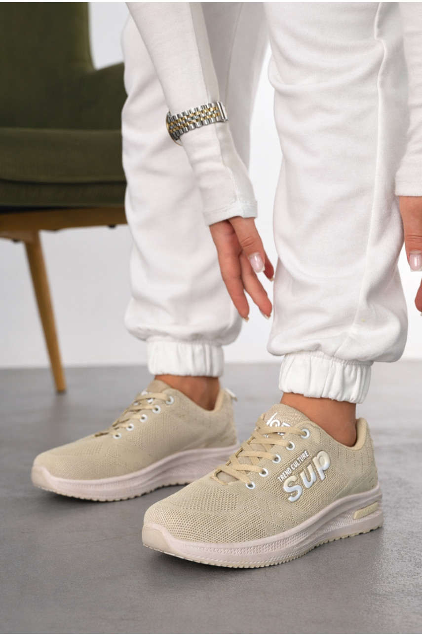 Кроссовки женские бежевого цвета 100-2 210391