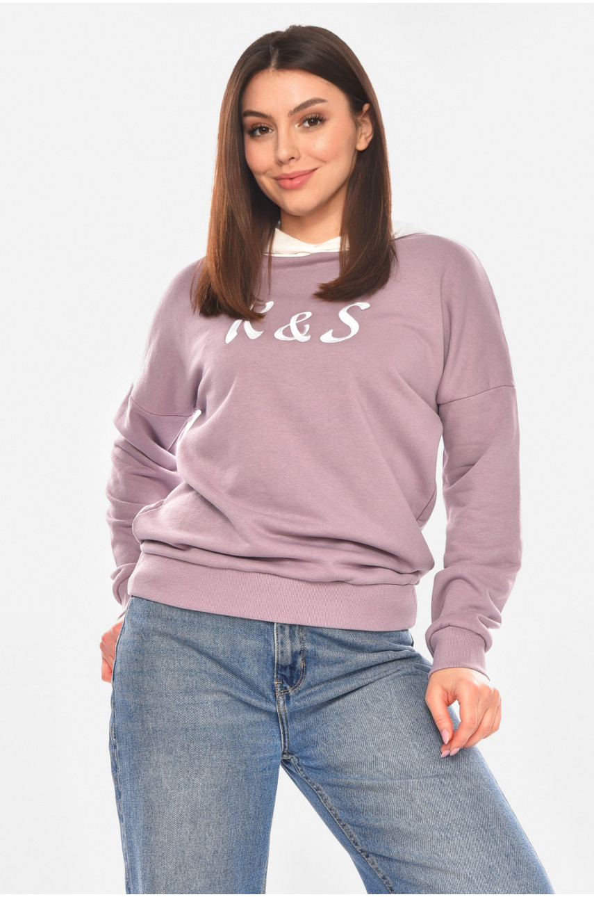 Худи женское сиреневого цвета с принтом 249 210392