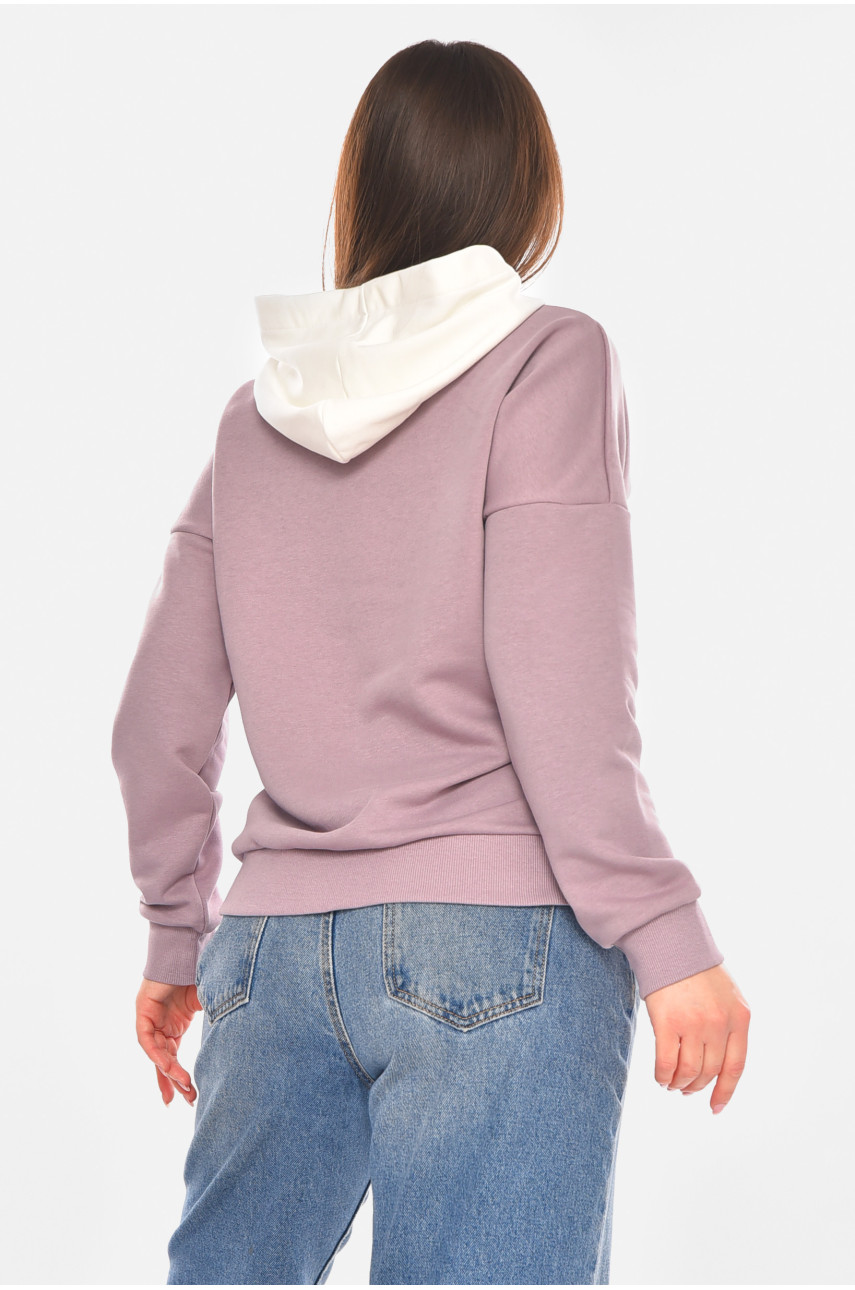 Худи женское сиреневого цвета с принтом 249 210392