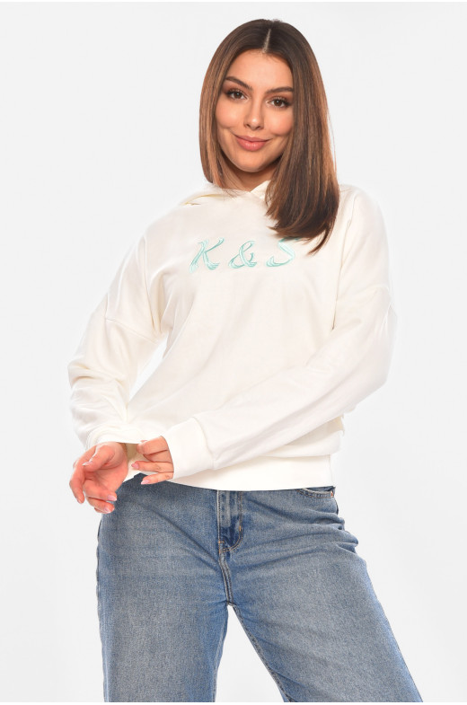 Худи женское белого цвета с принтом 249 210393