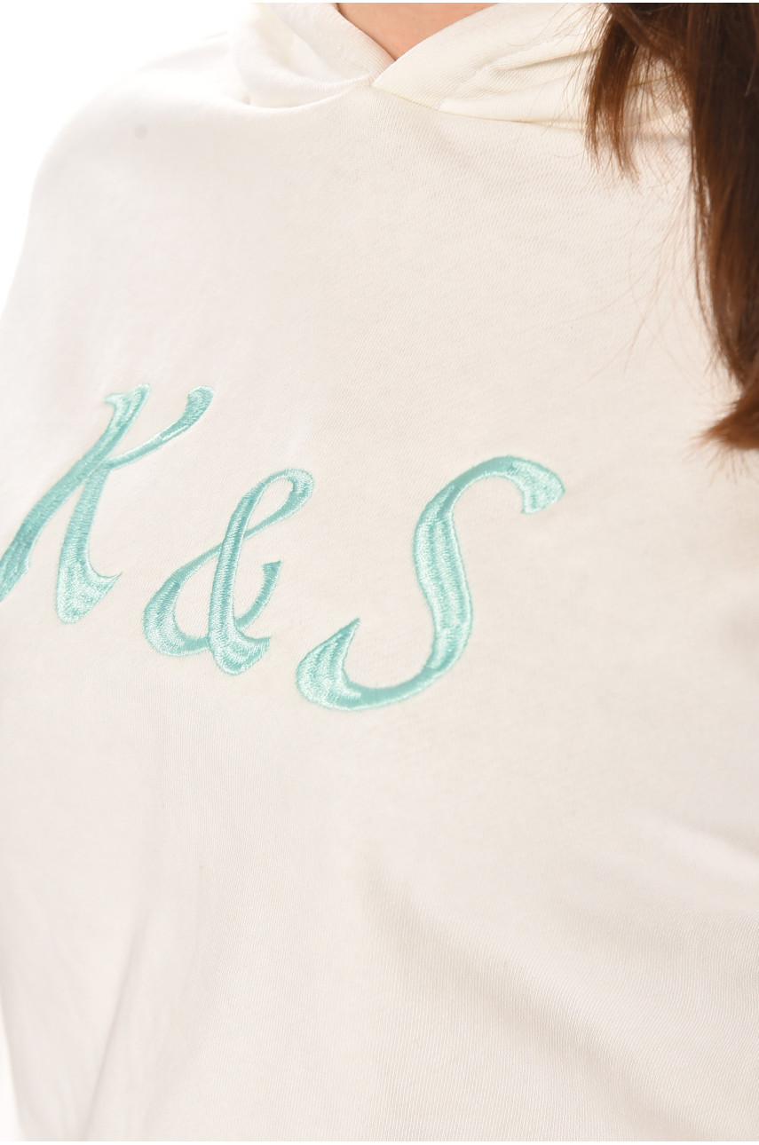 Худи женское белого цвета с принтом 249 210393