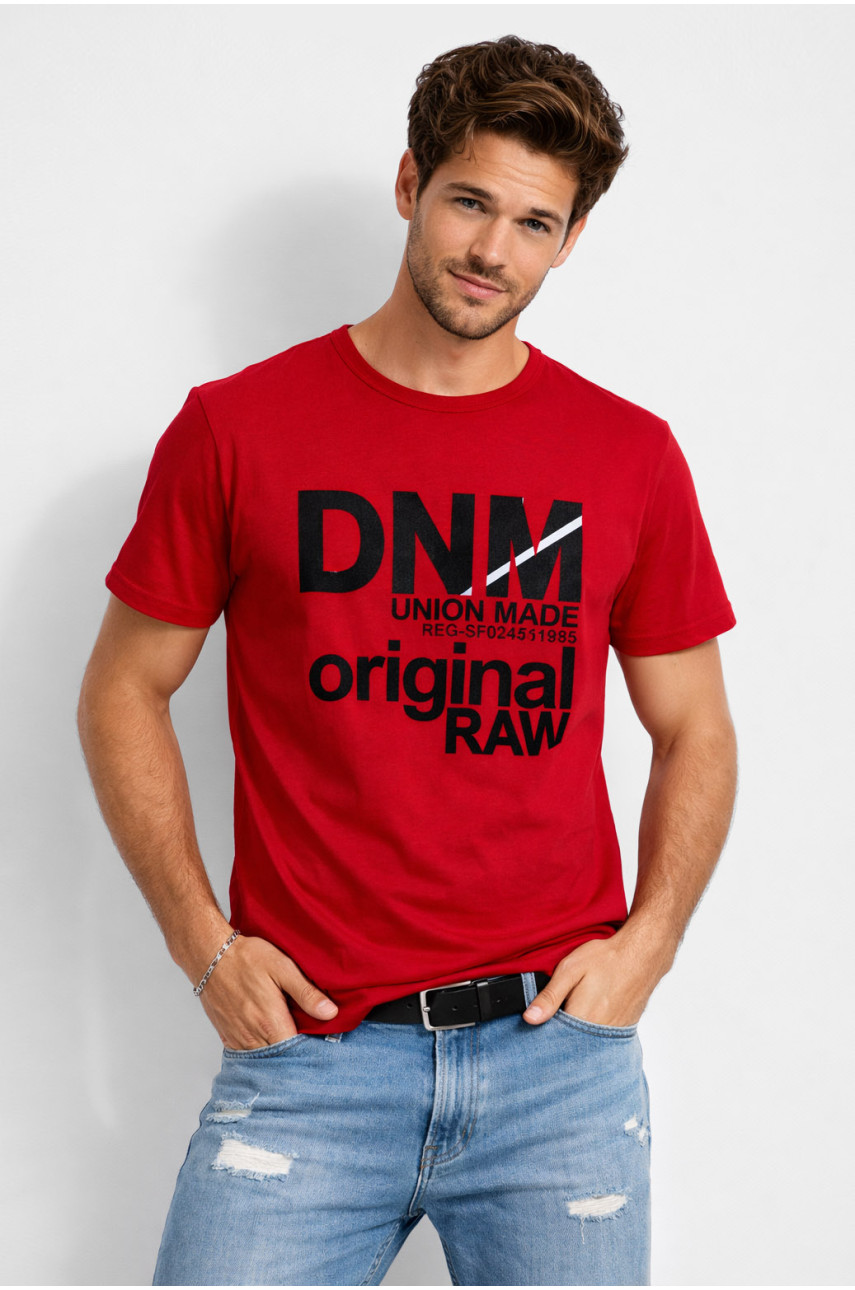 Футболка мужская красного цвета с принтом 210397