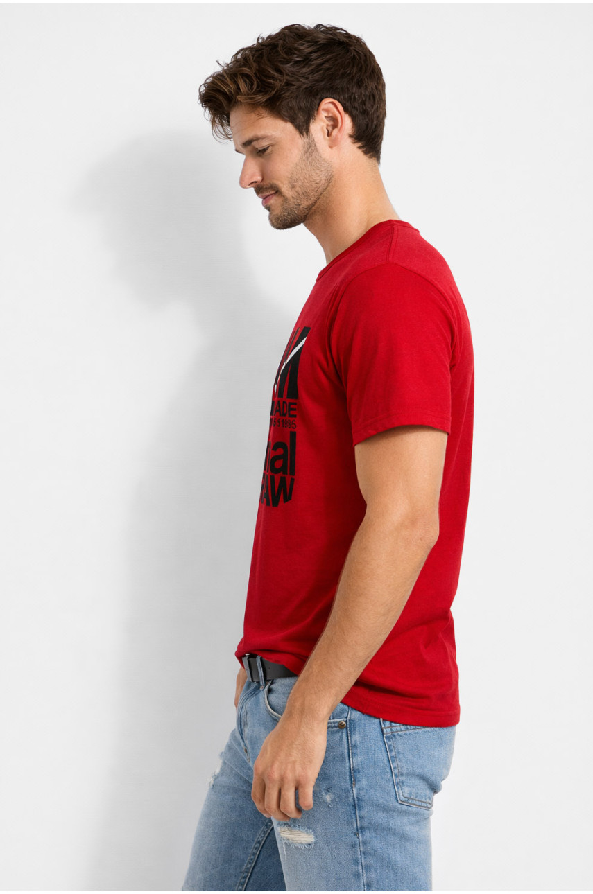 Футболка мужская красного цвета с принтом 210397